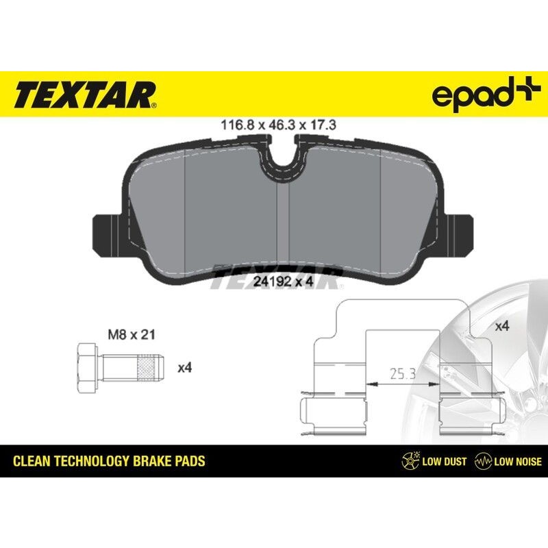 Снимка на Накладки TEXTAR Q+ 2425301 за Mercedes C-class Estate (s204) C 300 (204.254) - 231 коня бензин