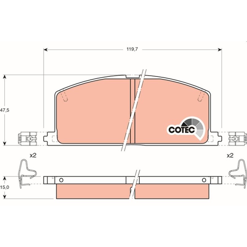 Снимка на Накладки TRW COTEC GDB323 за Toyota Corolla Liftback (E8) 1.8 D (CE80_, CE80R) - 58 коня дизел