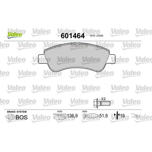 Снимка на Накладки VALEO 601464 за Citroen C3 Picasso 1.6 BlueHDi 100 - 99 коня дизел