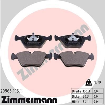 Снимка на Накладки ZIMMERMANN 20968.195.1 за BMW Z3 Coupe M - 321 коня бензин