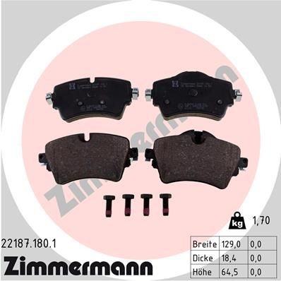 Снимка на Накладки ZIMMERMANN 22187.180.1 за BMW X2 (F39) sDrive 16 d - 116 коня дизел