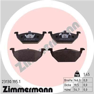 Снимка на Накладки ZIMMERMANN 23130.195.1 за Seat Ibiza 3 (6L) 1.4 TDI - 70 коня дизел