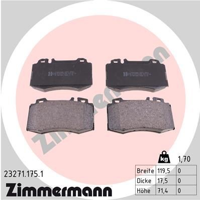 Снимка на Накладки ZIMMERMANN 23271.175.1 за Mercedes E-class Saloon (w211) E 350 CGI (211.057) - 292 коня бензин