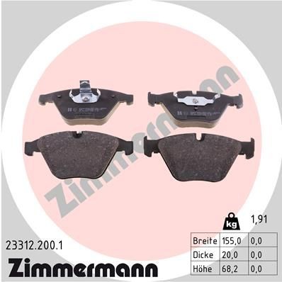 Снимка на Накладки ZIMMERMANN 23312.200.1 за BMW 5 Touring E61 520 i - 170 коня бензин