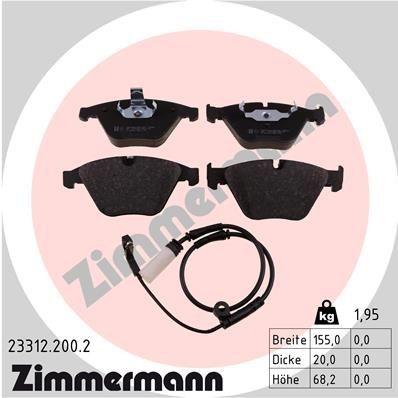 Снимка на Накладки ZIMMERMANN 23312.200.2 за BMW 5 Sedan E60 525 i - 218 коня бензин