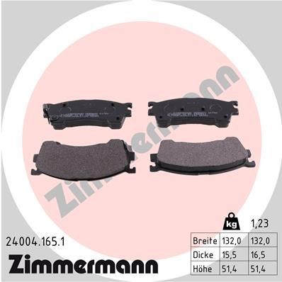 Снимка на Накладки ZIMMERMANN 24004.165.1 за Mazda 626 Hatchback (GF) 2.0 (GFER) - 115 коня бензин