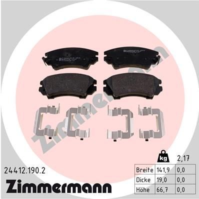 Снимка на Накладки ZIMMERMANN 24412.190.2 за Opel Insignia Sports Tourer 2.0 Biturbo CDTI 4x4 (35) - 190 коня дизел