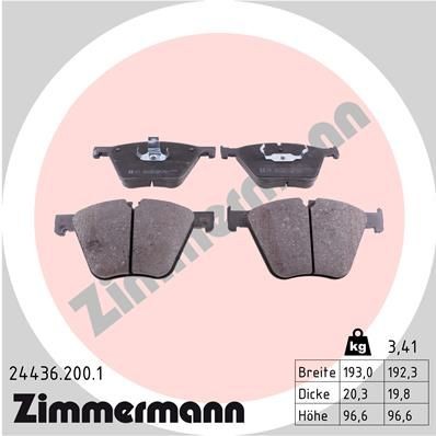 Снимка на Накладки ZIMMERMANN 24436.200.1 за BMW 7 Series F 750 i, Li xDrive - 408 коня бензин
