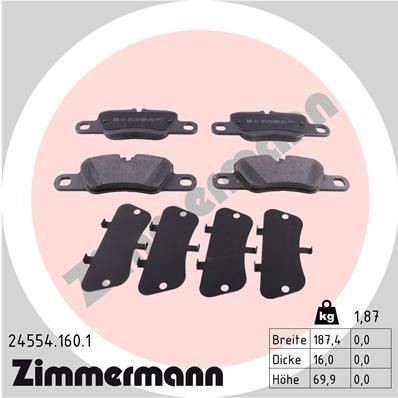 Снимка на Накладки ZIMMERMANN 24554.160.1 за Porsche Panamera (970) 4.8 Turbo S - 550 коня бензин