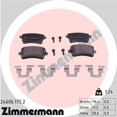 Снимка на Накладки ZIMMERMANN 24606.175.2 за Audi A5 (8T3) 2.7 TDI - 190 коня дизел