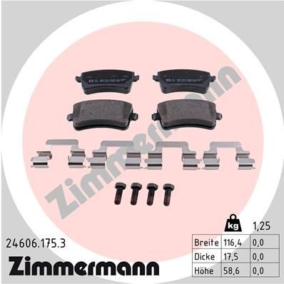 Снимка на Накладки ZIMMERMANN 24606.175.3 за Audi A5 (8T3) 1.8 TFSI - 160 коня бензин