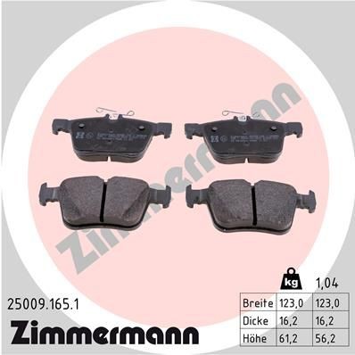 Снимка на Накладки ZIMMERMANN 25009.165.1 за Audi A3 Cabrio (8V7) 1.4 TFSI - 125 коня бензин