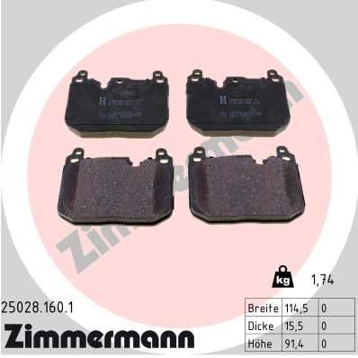 Снимка на Накладки ZIMMERMANN 25028.160.1 за BMW X2 (F39) sDrive 16 d - 116 коня дизел