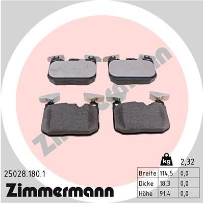 Снимка на Накладки ZIMMERMANN 25028.180.1 за BMW 1 F20 114 d - 95 коня дизел