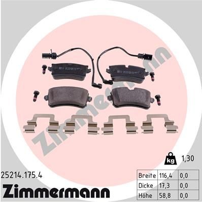 Снимка на Накладки ZIMMERMANN 25214.175.4 за Porsche Macan (95B) 3.0 GTS - 360 коня бензин