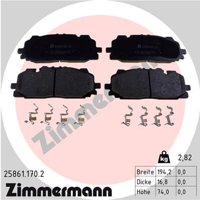 Снимка на Накладки ZIMMERMANN 25861.170.2 за Audi A5 Sportback (8TA) 3.0 TFSI quattro - 272 коня бензин