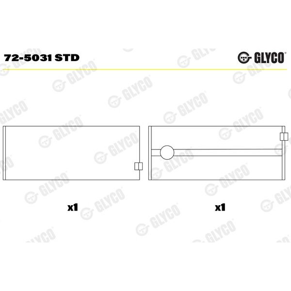 Снимка на Основни лагери GLYCO 72-4725 STD за Mercedes Sprinter 4.6-t Box (906) 414 CDI (906.653, 906.655, 906.657) - 143 коня дизел