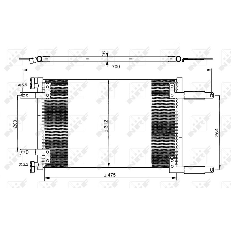 Снимка на Радиатор за климатик NRF EASY FIT 35493 за Fiat Doblo Cargo 223 1.6 16V (223ZXD1A) - 103 коня бензин