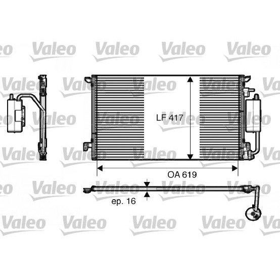 Снимка на Радиатор за климатик VALEO 817809 за Opel Vectra C GTS 1.9 CDTI (F68) - 120 коня дизел
