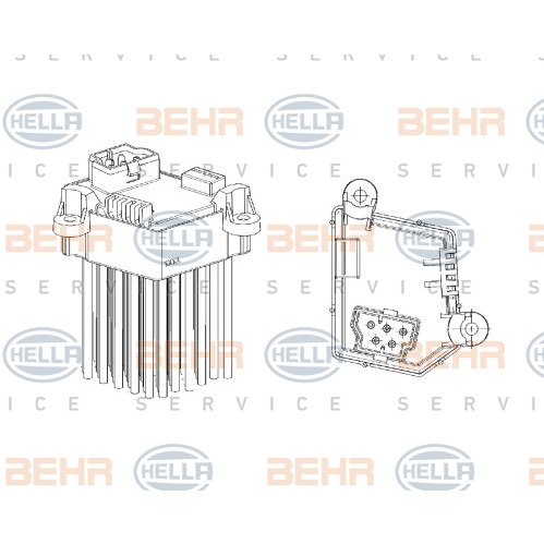 Снимка на резистор за степените на парното BEHR HELLA SERVICE PREMIUM LINE 5HL 351 321-191 за BMW 3 Sedan E46 320 i - 170 коня бензин