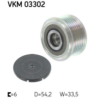 Снимка на Ролка алтернатор SKF VKM 03302 за Citroen C8 EA,EB 2.2 HDi - 128 коня дизел