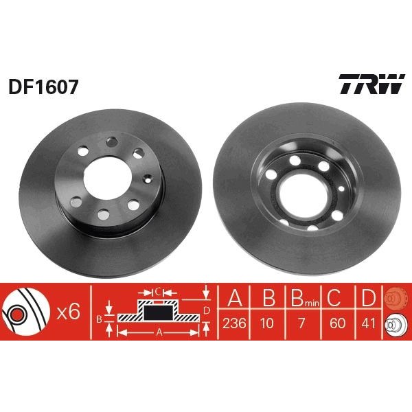 Снимка на Спирачен диск TRW черен DF1607