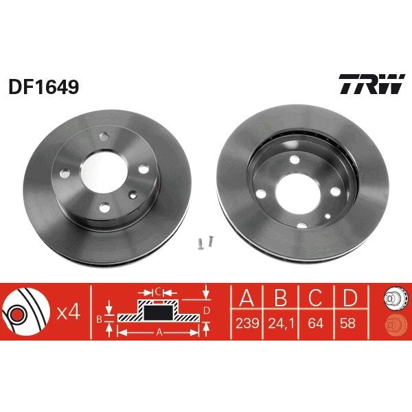 Снимка на Спирачен диск TRW DF1649