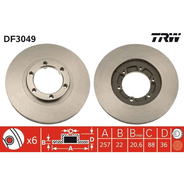 Снимка на Спирачен диск TRW черен DF3049