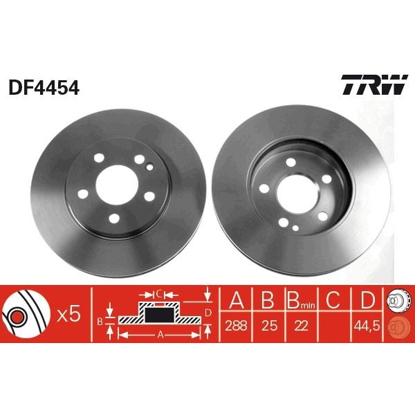 Снимка на Спирачен диск TRW черен DF4454