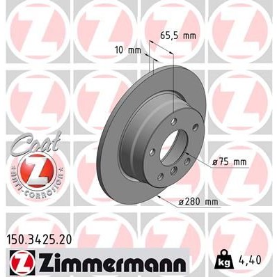 Снимка на Спирачен диск ZIMMERMANN COAT Z 150.3425.20