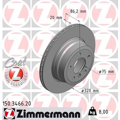 Снимка на Спирачен диск ZIMMERMANN COAT Z 150.3466.20