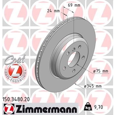 Снимка на Спирачен диск ZIMMERMANN COAT Z 150.3480.20