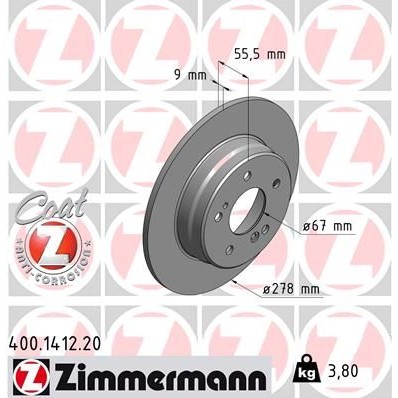 Снимка на Спирачен диск ZIMMERMANN COAT Z 400.1412.20