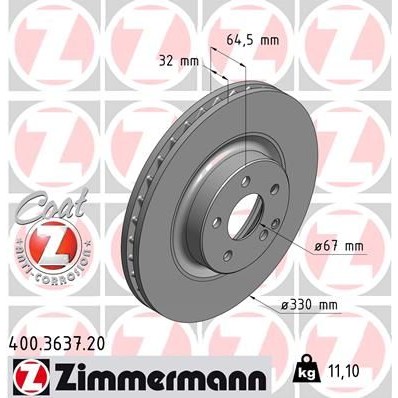 Снимка на Спирачен диск ZIMMERMANN COAT Z 400.3637.20