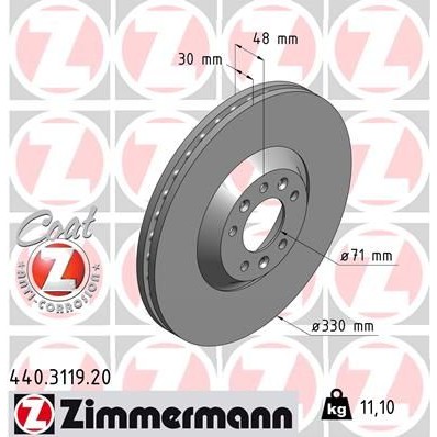 Снимка на Спирачен диск ZIMMERMANN COAT Z 440.3119.20
