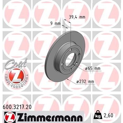 Снимка на Спирачен диск ZIMMERMANN COAT Z 600.3217.20