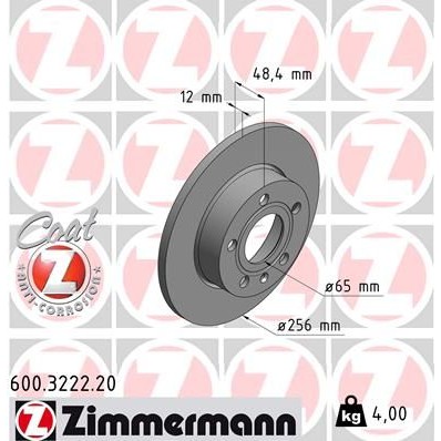 Снимка на Спирачен диск ZIMMERMANN COAT Z 600.3222.20