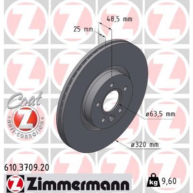 Снимка на Спирачен диск ZIMMERMANN COAT Z 610.3709.20