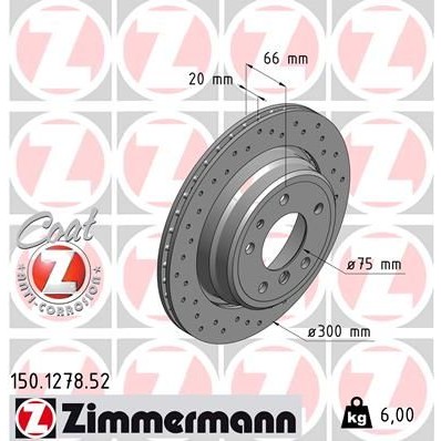 Снимка на Спирачен диск ZIMMERMANN SPORT COAT Z 150.1278.52