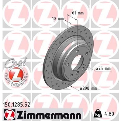 Снимка на Спирачен диск ZIMMERMANN SPORT COAT Z 150.1285.52