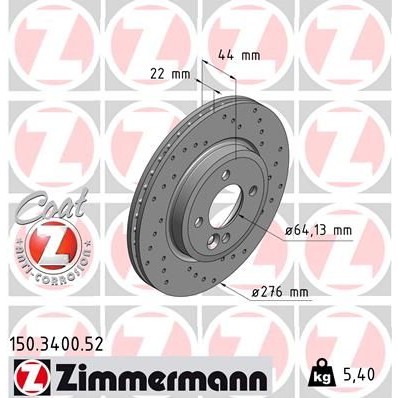 Снимка на Спирачен диск ZIMMERMANN SPORT COAT Z 150.3400.52