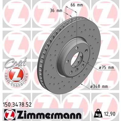 Снимка на Спирачен диск ZIMMERMANN SPORT COAT Z 150.3478.52