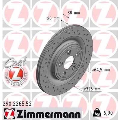 Снимка на Спирачен диск ZIMMERMANN SPORT COAT Z 290.2265.52