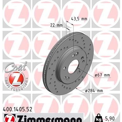 Снимка на Спирачен диск ZIMMERMANN SPORT COAT Z 400.1405.52