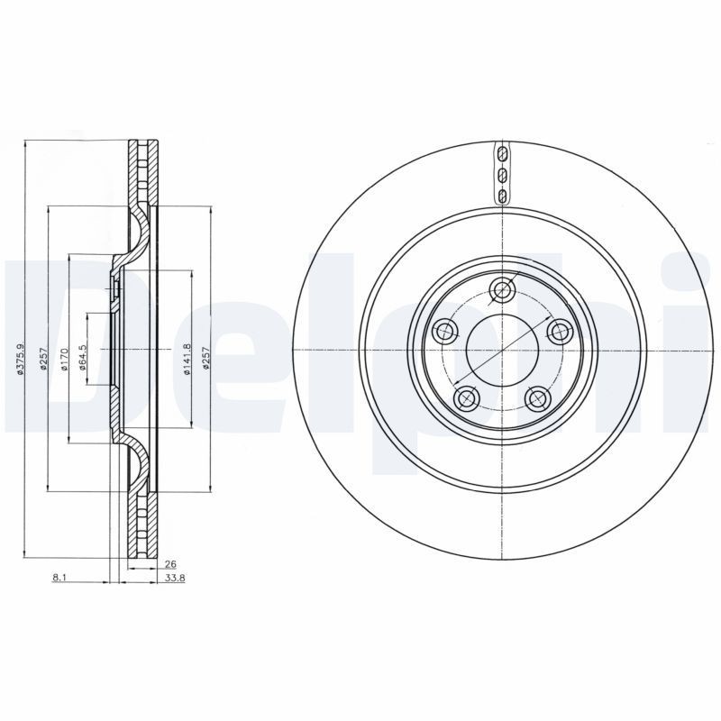 Снимка на Спирачен диск DELPHI BG9113RSC за Mercedes Citan Kombi (415) 112 (415.703) - 114 коня бензин