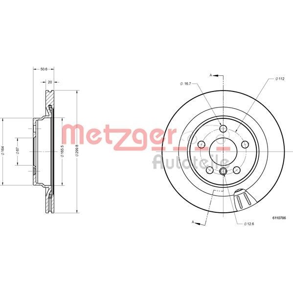 Снимка на Спирачен диск METZGER GREENPARTS 6110786 за BMW X2 (F39) xDrive 18 d - 150 коня дизел