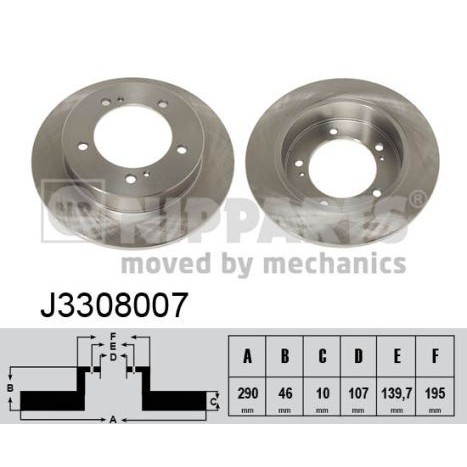 Снимка на Спирачен диск NIPPARTS J3308007 за Suzuki Vitara Cabrio (ET,TA) 1.9 D (SE 419TD) - 75 коня дизел