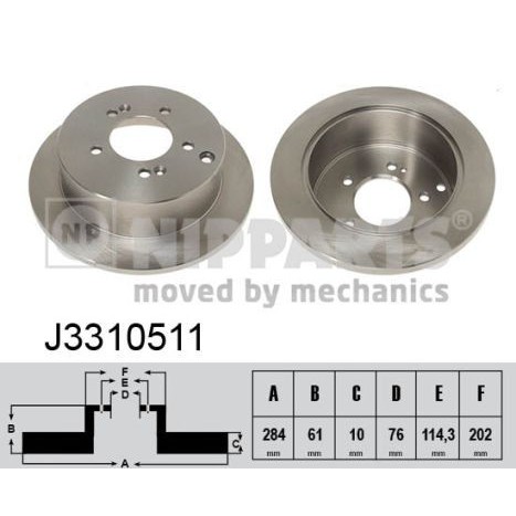 Снимка на Спирачен диск NIPPARTS J3310511 за Hyundai ix35 (LM) 2.0 CRDi - 177 коня дизел