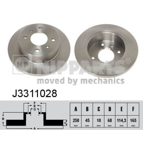 Снимка на Спирачен диск NIPPARTS J3311028 за Nissan Primera (P10) 2.0 GT 4x4 - 143 коня бензин