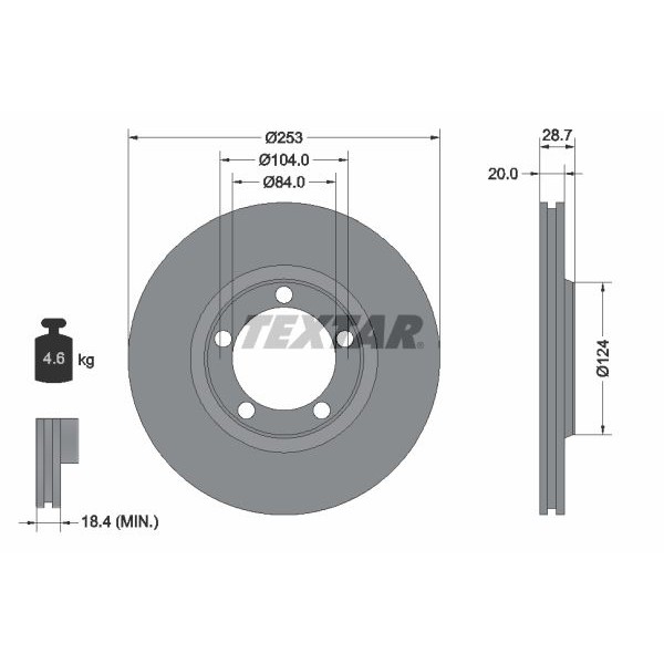 Снимка на Спирачен диск TEXTAR 92120800 за Seat Altea XL (5P5,5P8) 1.8 TFSI - 160 коня бензин